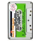 レトロW Audiotape 60th birthday Save The Date FPM マグネット (縦)