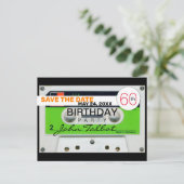 レトロW Audiotape 60th birthday Save The Date HHPC シーズンポストカード (スタンド正面)
