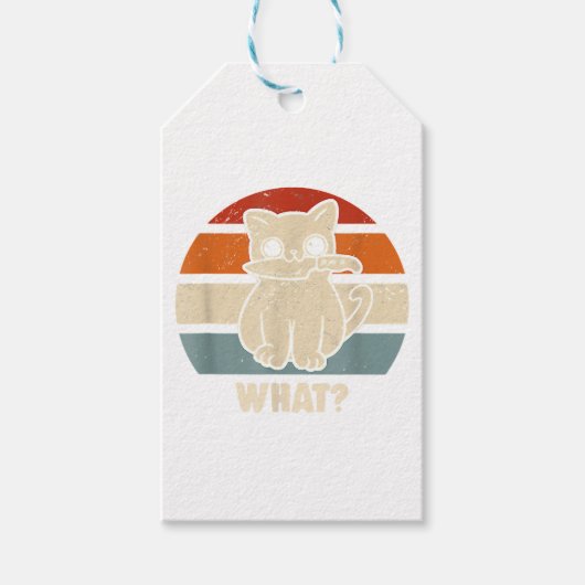 レトロWhat Cat Knife Meow子猫猫おもしろい母 ギフトタグ (正面)
