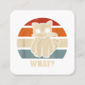 レトロWhat Cat Knife Meow子猫猫おもしろい母 スクエア名刺 (正面)