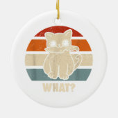 レトロWhat Cat Knife Meow子猫猫おもしろい母 セラミックオーナメント (裏面)