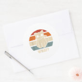 レトロWhat Cat Knife Meow子猫猫おもしろい母 ラウンドシール (封筒)