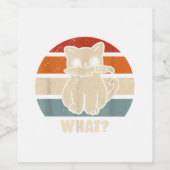 レトロWhat Cat Knife Meow子猫猫おもしろい母 ワインラベル (シングルラベル)