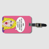 レトロWOMAN WITH YOUR TEXT カスタム ラゲッジタグ (正面横)