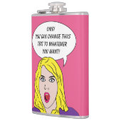 レトロWOMAN WITH YOUR TEXT カスタム FLASK フラスク (左)
