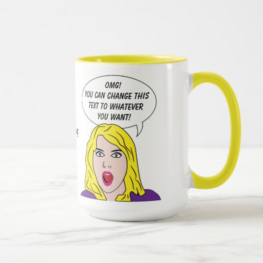 レトロWOMAN WITH YOUR TEXT カスタム MUGS マグカップ (右)