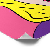 レトロWOMAN WITH YOUR TEXT カスタムposter ポスター (角)