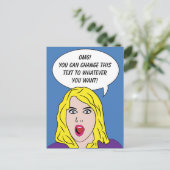 レトロWOMAN WITH YOUR TEXT カスタムPOSTGREES ポストカード (スタンド正面)