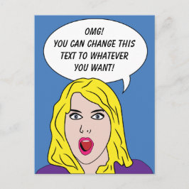 レトロWOMAN WITH YOUR TEXT カスタムPOSTGREES ポストカード