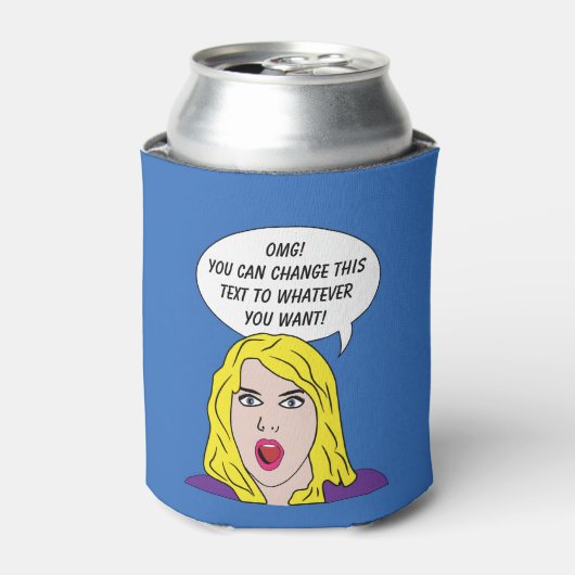 レトロWOMAN WITH YOUR TEXT CAN cooler 缶クーラー (缶正面)