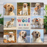 レトロWOOFカスタム8 Photo Collage犬 フォトプラーク<br><div class="desc">私たちの"You Have Me at WOOF"写真のプラークを紹介し、犬の恋人の家に完璧な追加。この犬のプラークはレトロモダンで可愛いデザインを備え、あなたの愛するペットの最大8写真のための宇宙を備えている。それはあなたの怒素晴らしった友人と彼らと祝の特別な絆を示す方法です。犬のママや犬のパパ、あるいは最近家に新しい子犬を迎えた人に最適な贈り物。誕生日や素晴らしクリスマスのプレゼントも。その魅力的デザインとパーソナライズされたtouchで、私たちの「WOOFで私を持っていた」プラークは、あなたが見るたびに必ず顔にスマイルを持って来る。今すぐ注文与えして、彼らが値する認識あなたの怒りの友人！COPYRIGHT © 2023 Judy Burrows,  Black Dog Art - All Rights Reserved.レトロWOOFカスタム8フォトコラージュ犬のプラーク</div>