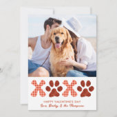 レトロXOXOかわいいペットパピードッグフォトバレンタインデー シーズンカード (正面)