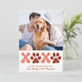 レトロXOXOかわいいペットパピードッグフォトバレンタインデー シーズンカード (スタンド正面)