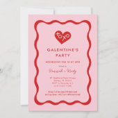 レトロXOXOガレンティンズデイパーティー 招待状 (正面)