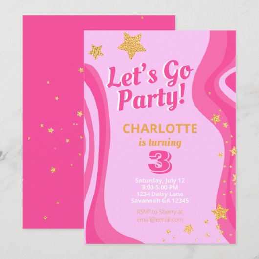 レトロY2Kマリブドール 招待状 (正面/裏面)