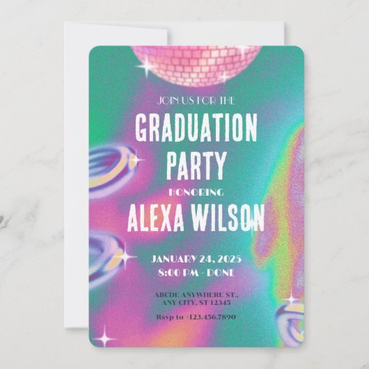 レトロY2k卒業党 招待状 (正面)