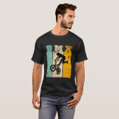 レト動揺してヴィンテージBMXライダー自転車愛好家 Tシャツ (正面フル)