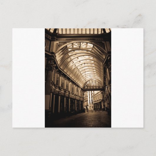 レドゥンホールマーケットロンドンセピア調色 ポストカード (正面)