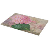 レドゥートピンクアジサイ花ガラス切り板 カッティングボード (角)