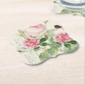 レドゥートピンクローズフラワーズアクセントコースター ペーパーコースター (アングル)