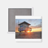 レドンドビーチサンセットライフガードチェア01 マグネット (正面/裏面)