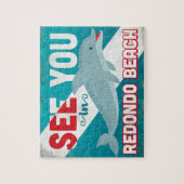 レドンドビーチドルフィンヴィンテージトラベル ジグソーパズル (縦)