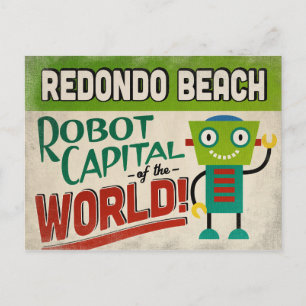 レドンドービーチ カリフォルニア ロボット - 面白い ヴィンテージ ポストカード