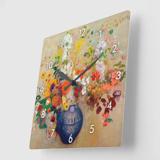 レドン·フラワーズ スクエア壁時計 (傾斜)