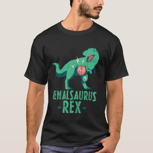 レナルサウルス 腎移植サバイバー 透析 透析技師 Tシャツ (正面)