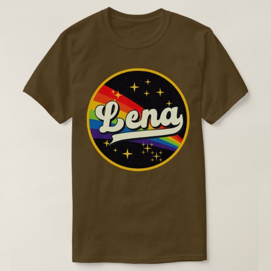 レナレインボーイン宇宙ヴィンテージスタイル Tシャツ (デザイン正面)