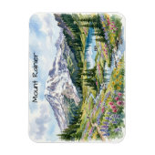 レニエ山国立公園 水彩画アート マグネット (縦)
