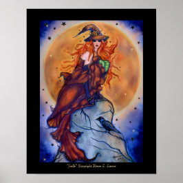 レニーによるジョエル・ハロウィーンの不気味な魔女カード ポスター