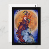 レニーによるジョエル・ハロウィーンの不気味な魔女カード ポストカード (正面/裏面)