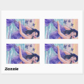 レニーによるマエバトのロピカルなマーメイド海のシール 長方形シール (シート)