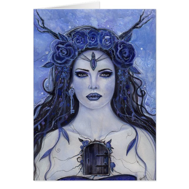 レニーによる秘密のキーパーのゴシック様式のアートのグリーティングカード (正面)