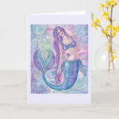 レニー・ラボイエによるクリスタルマーメイドのアートグリーティングカード カード (黄色い花)