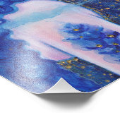 レニー・ラボイエによる金ゴールドアクセント付きサファイアマーメイド フォトプリント            (角)