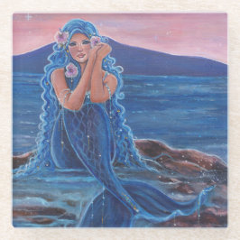 レニー・ラボイエのデイドリーマー・ブルー・マーメイド ガラスコースター