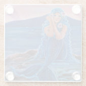レニー・ラボイエのデイドリーマー・ブルー・マーメイド ガラスコースター (裏面)