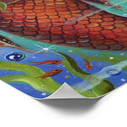 レニー・ラボイエのトロピカルマーメイドアート「クラウディナ」 ポスター (角)