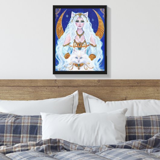 レニー・ラヴォワによるエジプト女神のバステットの芸術 キャンバスプリント (インサイチュ (寝室))