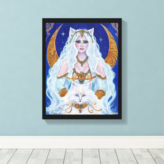 レニー・ラヴォワによるエジプト女神のバステットの芸術 キャンバスプリント (インサイチュ (ウッドフロア))