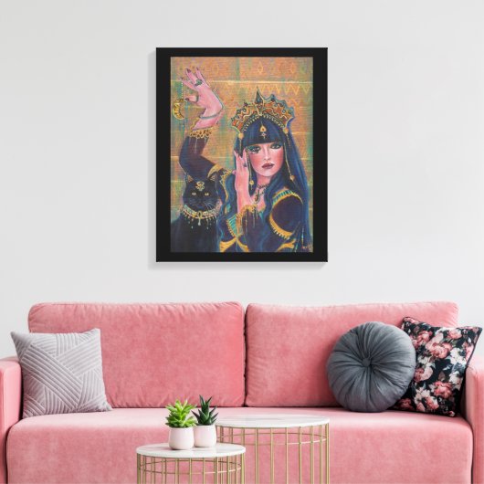 レニー・ラヴォワによるエジプト女神のバステットの芸術 キャンバスプリント (インサイチュ (リビング))