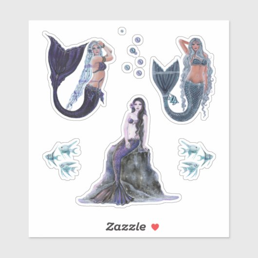 レニー・ラヴォワによるダークマーメイドの芸術 シール (シート)