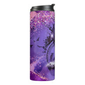 レニー・ラヴォワによるハロウィーンの魔女の猫アート タンブラー (回転左)