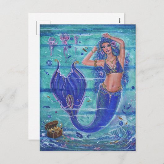 レニー・ラヴォワによるマーメイズの宝物芸術 シーズンポストカード (正面/裏面)