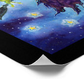 レニー・ラヴォワによる可愛いカエルのハロウィーンの魔女 ポスター (角)