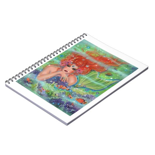 レニー・ラヴォワによる熱帯魚アートのマーメイド ノートブック (左側)