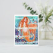 レニー・ラヴォワによる熱帯魚アートのマーメイド ポストカード (スタンド正面)