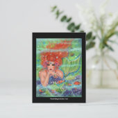 レニー・ラヴォワによる熱帯魚アートのマーメイド ポストカード (スタンド正面)